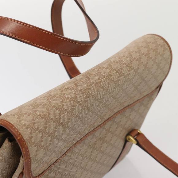 CELINE Macadam Canvas Hand Bag Beige Gold Auth 86426 - Picture 6 of 16